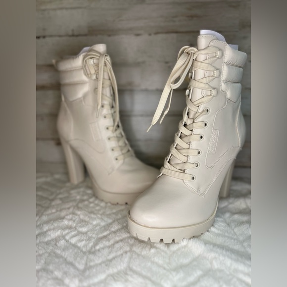 GUESS - Talore Bootie. 4.5 heel. Ivory color - Picture 4 of 11